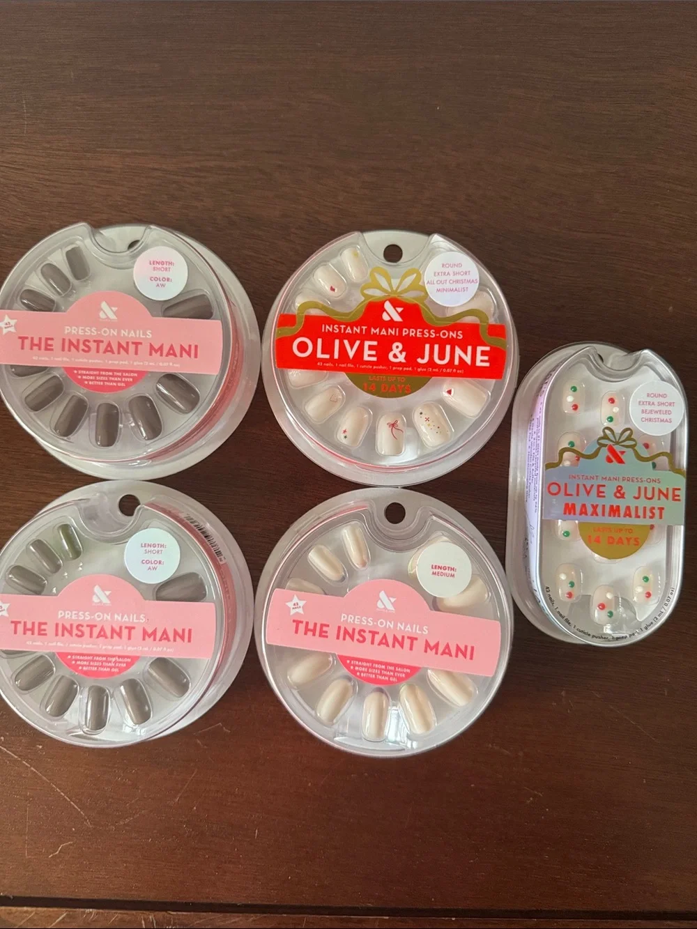Lot of 5 Olive & June Glue Press Ons
